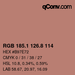 Color code: RGB 185.1 126.8 114 | qconv.com