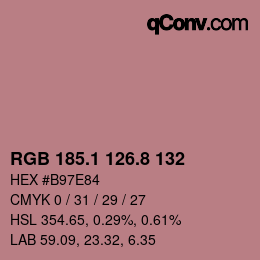 Color code: RGB 185.1 126.8 132 | qconv.com