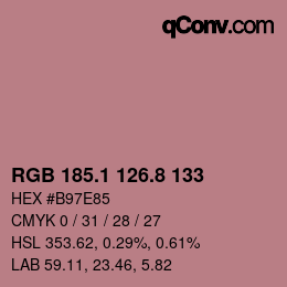 Color code: RGB 185.1 126.8 133 | qconv.com