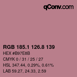 Color code: RGB 185.1 126.8 139 | qconv.com
