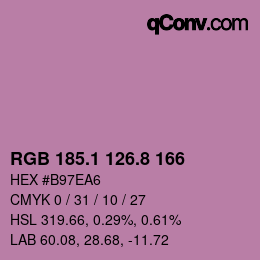 カラーコード: RGB 185.1 126.8 166 | qconv.com