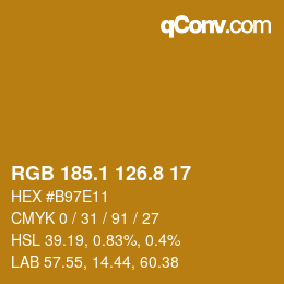 Color code: RGB 185.1 126.8 17 | qconv.com