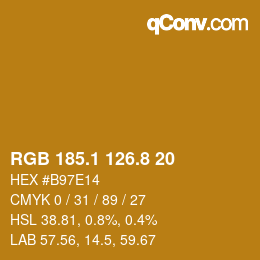 Color code: RGB 185.1 126.8 20 | qconv.com