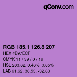 カラーコード: RGB 185.1 126.8 207 | qconv.com