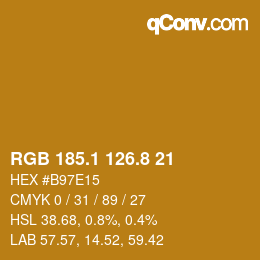 カラーコード: RGB 185.1 126.8 21 | qconv.com