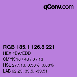 カラーコード: RGB 185.1 126.8 221 | qconv.com