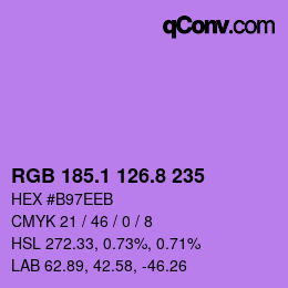 カラーコード: RGB 185.1 126.8 235 | qconv.com