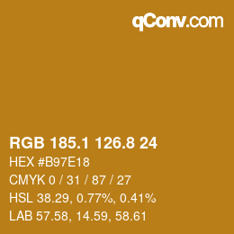 Color code: RGB 185.1 126.8 24 | qconv.com