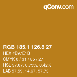 Color code: RGB 185.1 126.8 27 | qconv.com