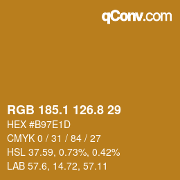カラーコード: RGB 185.1 126.8 29 | qconv.com