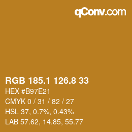 Color code: RGB 185.1 126.8 33 | qconv.com