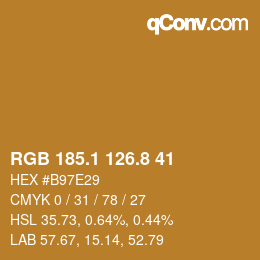 カラーコード: RGB 185.1 126.8 41 | qconv.com