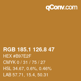 カラーコード: RGB 185.1 126.8 47 | qconv.com