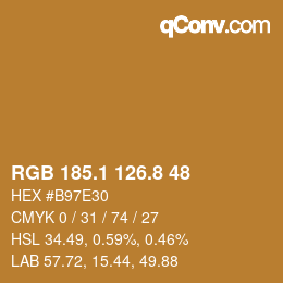 カラーコード: RGB 185.1 126.8 48 | qconv.com