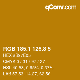 カラーコード: RGB 185.1 126.8 5 | qconv.com