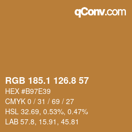 Color code: RGB 185.1 126.8 57 | qconv.com