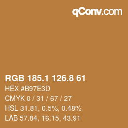 Color code: RGB 185.1 126.8 61 | qconv.com
