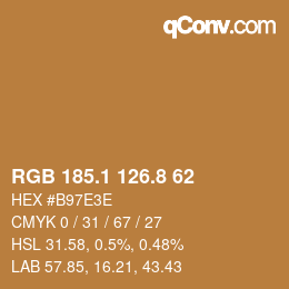 Color code: RGB 185.1 126.8 62 | qconv.com