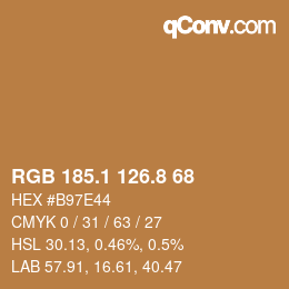 Color code: RGB 185.1 126.8 68 | qconv.com