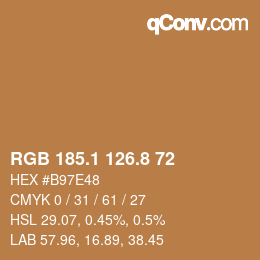 Color code: RGB 185.1 126.8 72 | qconv.com