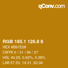 カラーコード: RGB 185.1 126.8 8 | qconv.com