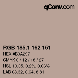 Color code: RGB 185.1 162 151 | qconv.com