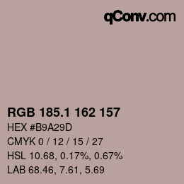カラーコード: RGB 185.1 162 157 | qconv.com