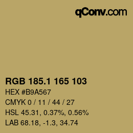 カラーコード: RGB 185.1 165 103 | qconv.com