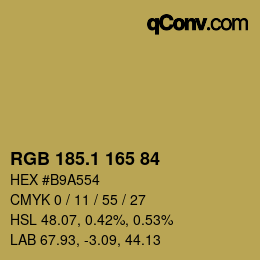 カラーコード: RGB 185.1 165 84 | qconv.com