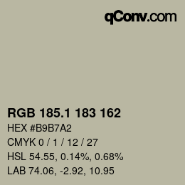 カラーコード: RGB 185.1 183 162 | qconv.com