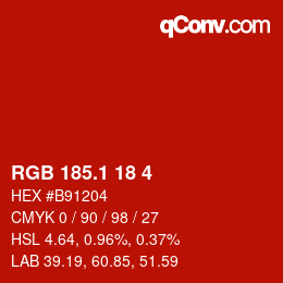 カラーコード: RGB 185.1 18 4 | qconv.com