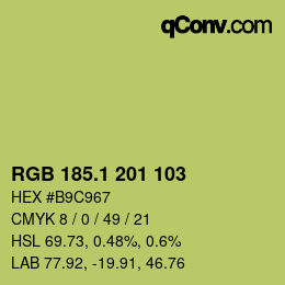 カラーコード: RGB 185.1 201 103 | qconv.com