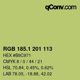 カラーコード: RGB 185.1 201 113 | qconv.com