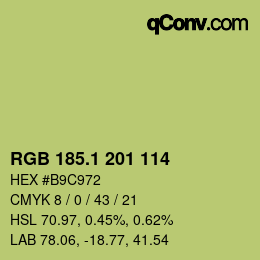 カラーコード: RGB 185.1 201 114 | qconv.com