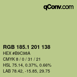 Color code: RGB 185.1 201 138 | qconv.com