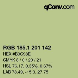 カラーコード: RGB 185.1 201 142 | qconv.com