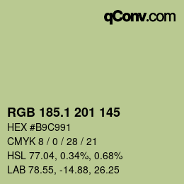 カラーコード: RGB 185.1 201 145 | qconv.com