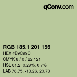 Color code: RGB 185.1 201 156 | qconv.com