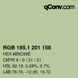 Color code: RGB 185.1 201 158 | qconv.com
