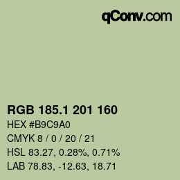 カラーコード: RGB 185.1 201 160 | qconv.com