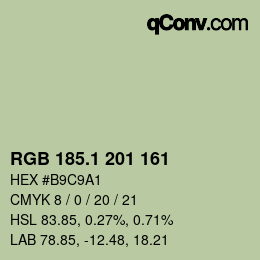 Color code: RGB 185.1 201 161 | qconv.com