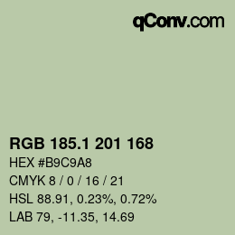 Color code: RGB 185.1 201 168 | qconv.com