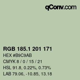Color code: RGB 185.1 201 171 | qconv.com