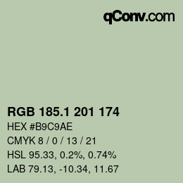 カラーコード: RGB 185.1 201 174 | qconv.com