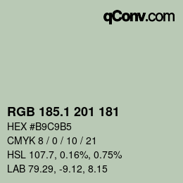 カラーコード: RGB 185.1 201 181 | qconv.com