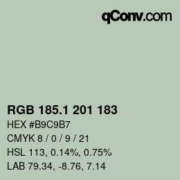 Color code: RGB 185.1 201 183 | qconv.com