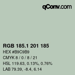 Color code: RGB 185.1 201 185 | qconv.com