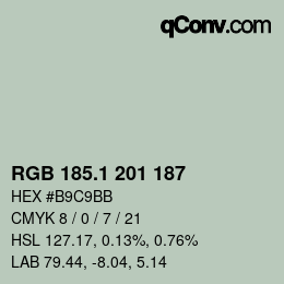 カラーコード: RGB 185.1 201 187 | qconv.com