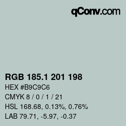 Color code: RGB 185.1 201 198 | qconv.com