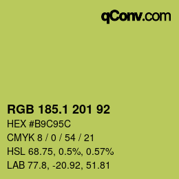 カラーコード: RGB 185.1 201 92 | qconv.com
